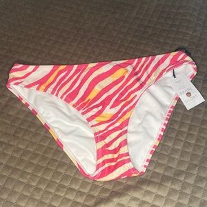 Shade & Shore Animal Print Stripe‎ Colorful Pink Swim Bottoms